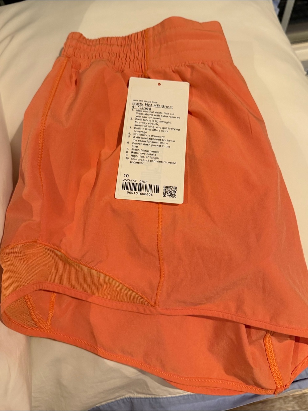Lululemon Hotty Hot HR Lined Short 4” Size 10 Coral Lake
